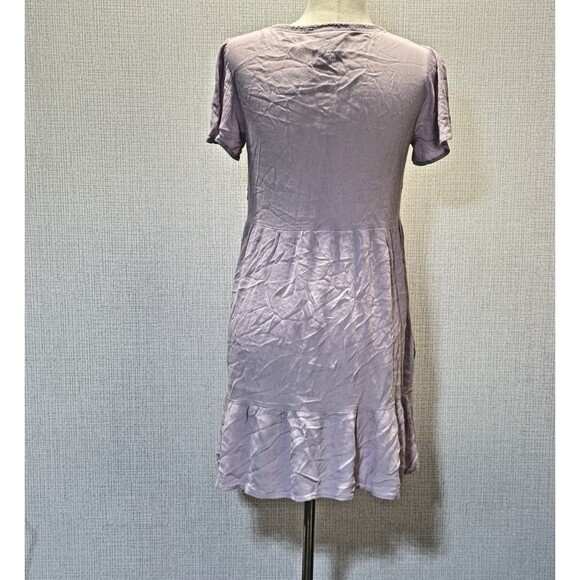 KNOX ROSE Dusty Pink Embroidered Knee Length Cottagecore Rayon Dress Small - Picture 6 of 10
